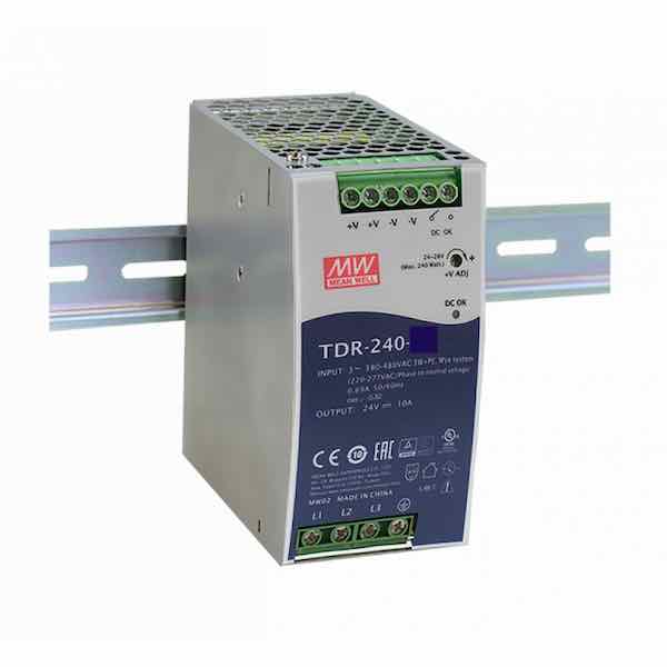 MEAN WELL TDR 240 24 DIN Rail 240W 24V 10A 3 Phase Power Supply